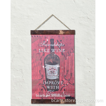 Abstract Wine fabric banner wall canvas hanging , canvas printing for hanging